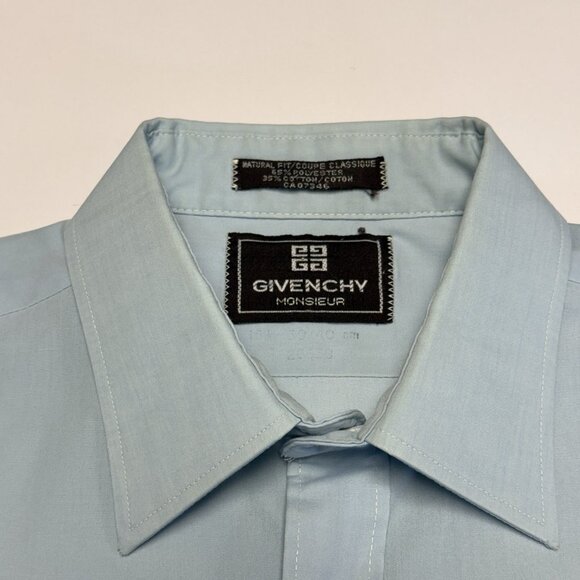 Givenchy Monsieur Button Up Long Sleeve Shirt Mens L/XL 22x29 Blue - Picture 7 of 9